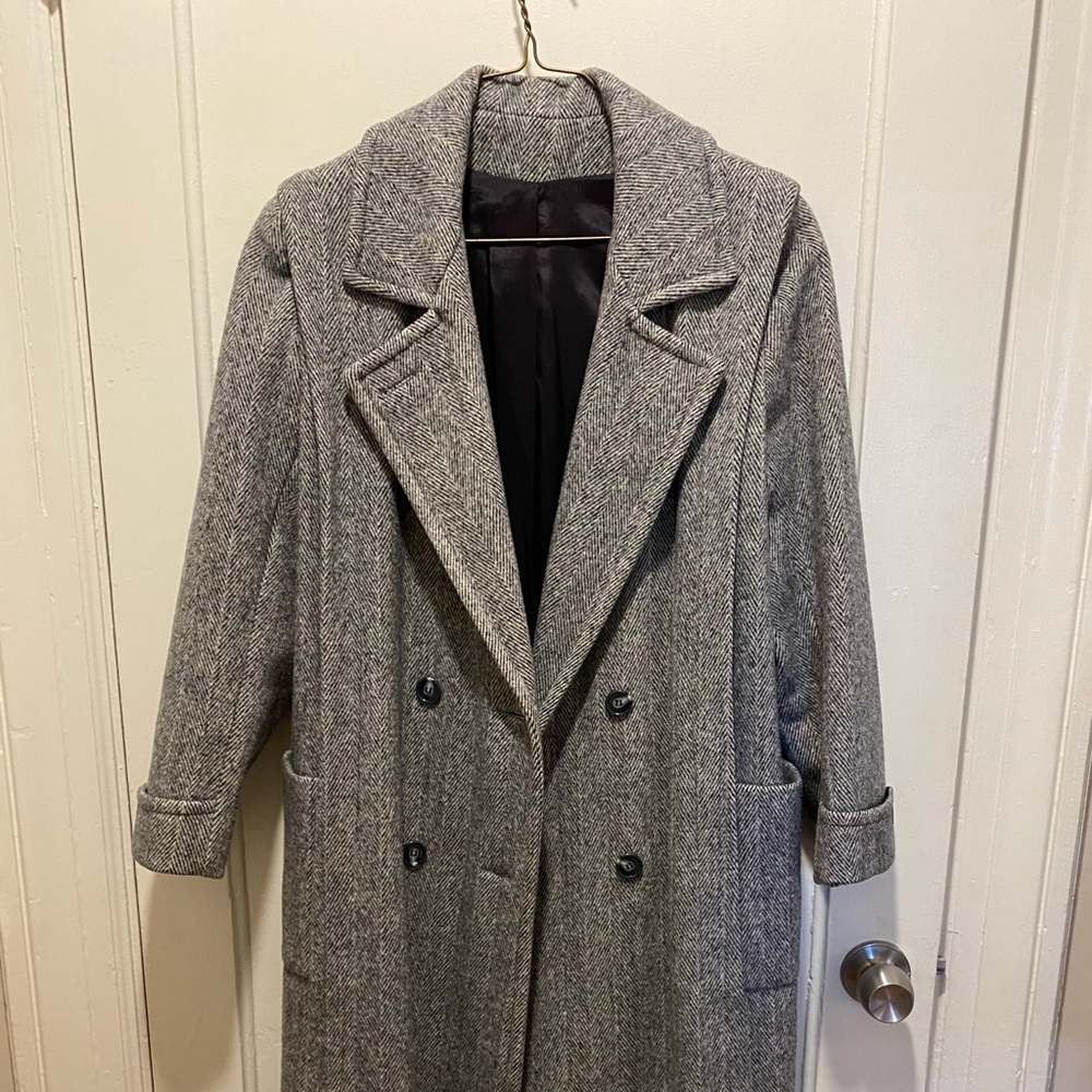 Vintage Wool Herringbone Coat